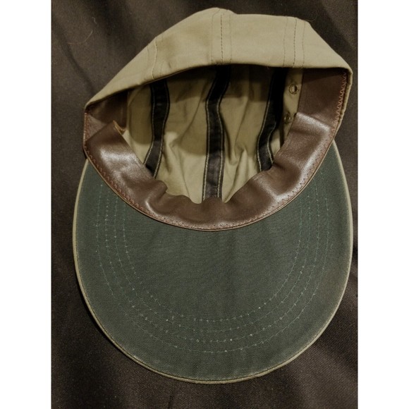 Vintage CC Filson M Long Bill Hat Fly Fishing Cap Green Lightweight w/ Leather - Picture 7 of 8